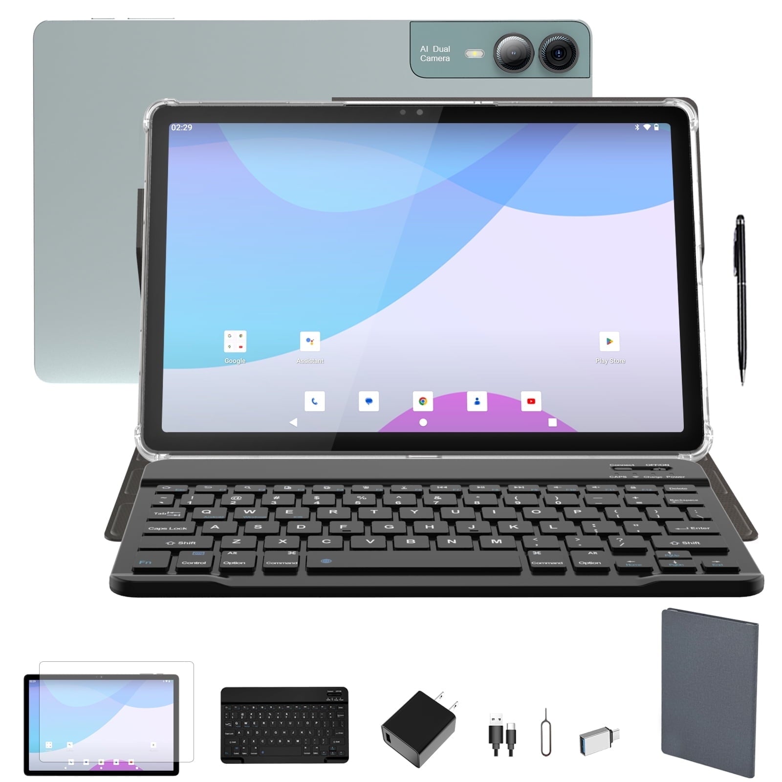 2025 Newest 11 inch Android 14 Tablet, 18GB RAM, 128GB ROM,2K Display, Octa-Core ,13MP+5MP+5MP Camera,  Quad Stereo Speakers