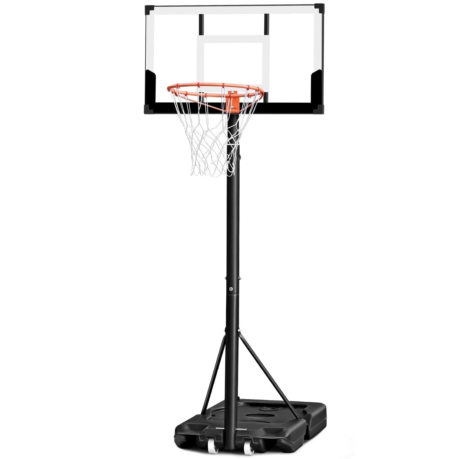 SERAY Adjustable Basketball Hoop for Kids, Teens & Adults ¨C 3.3 to 10 feet Height, 40 inch Backboard, Portable with 2 Wheels, Indoor/Outdoor Use