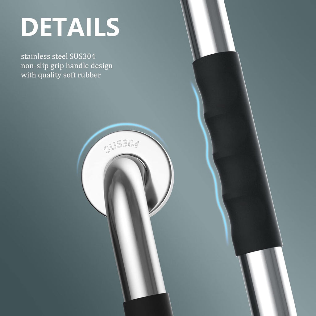 2 Pack 12 Inch Shower Grab Bar w/Anti Slip Rubber Grip,SUS304 Stainless Steel Bath Grab Bar,Bathroom Balance Bar,Wall Mount Safety Handrail Support,Handicap Injury Elderly Assist Handle