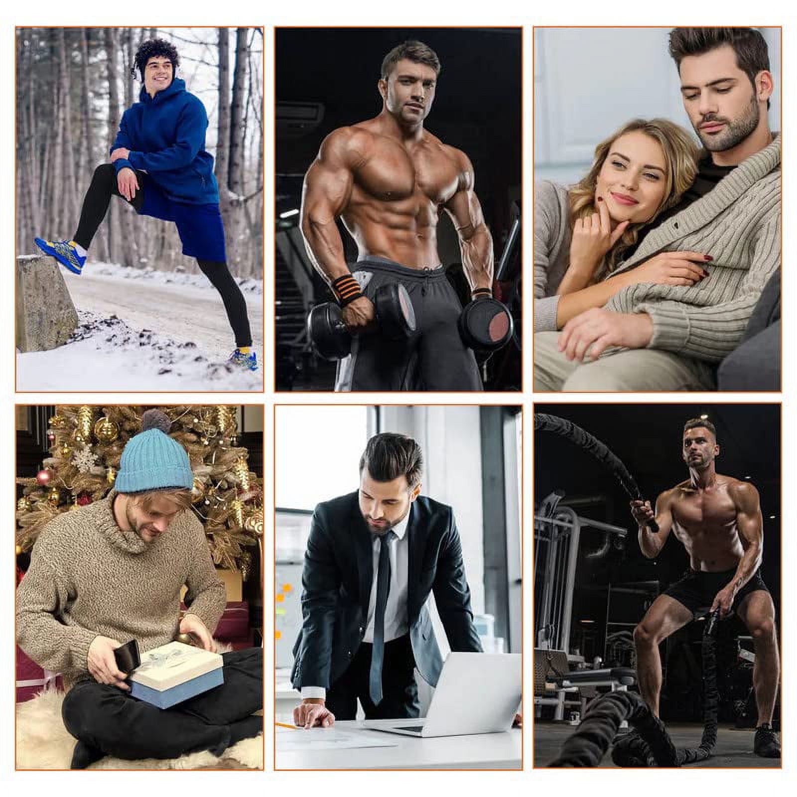 Men's Winter Thermal Top and Bottom with Fleece Lined Base Layer Set Top