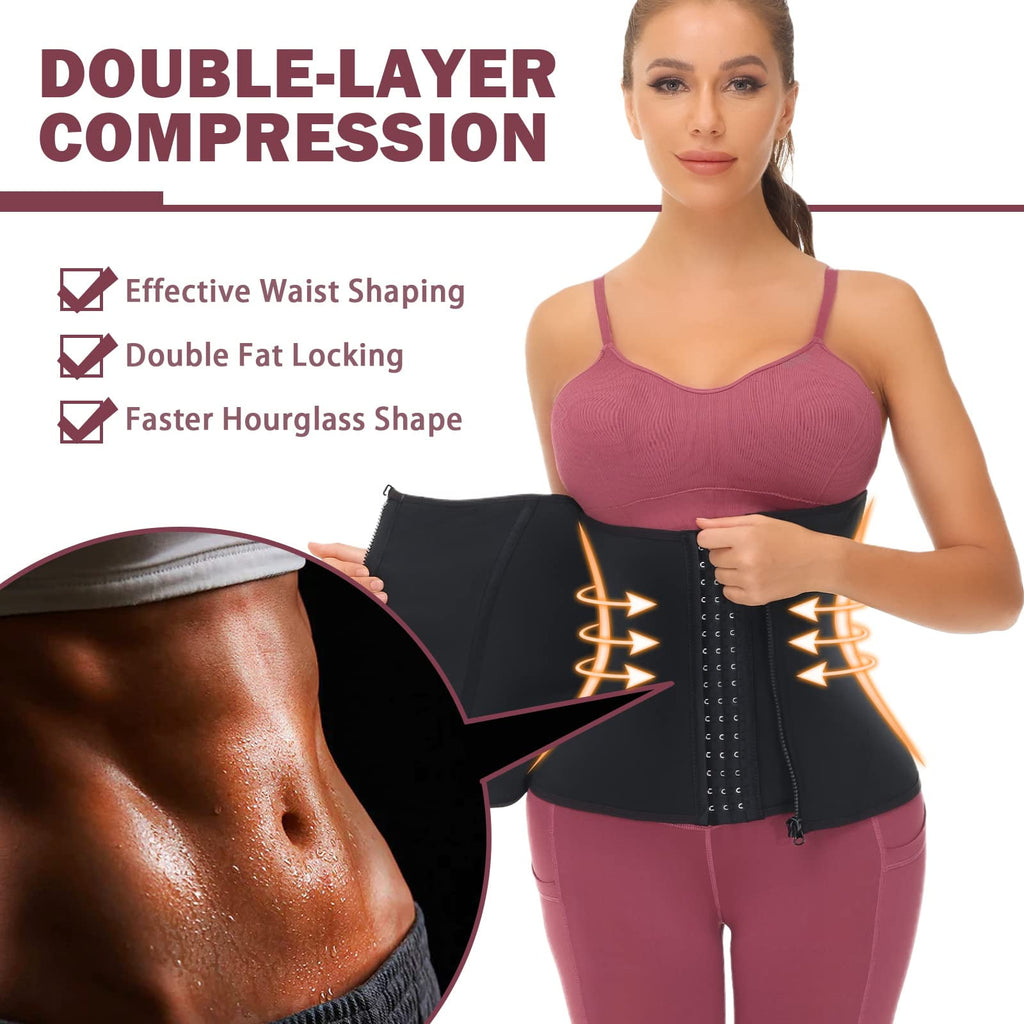 Corset Waist Trainer for Women Lower Belly Fat Sweat Waist Trimmer Workout Body Shaper