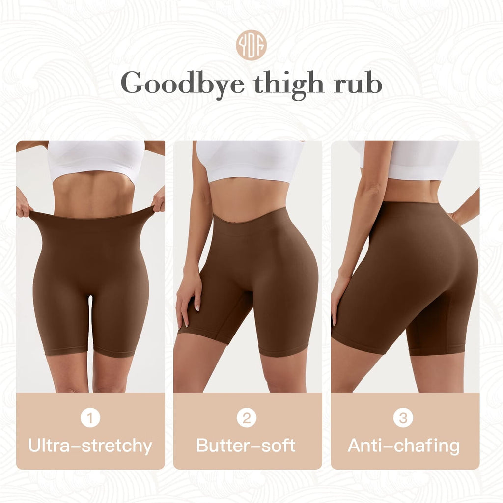 Slip Shorts for Women Under Dress,Seamless Spandex Anti Chafing Underwear Bike Shorts,Buttlift Comfortable Yoga Shorts Boyshort