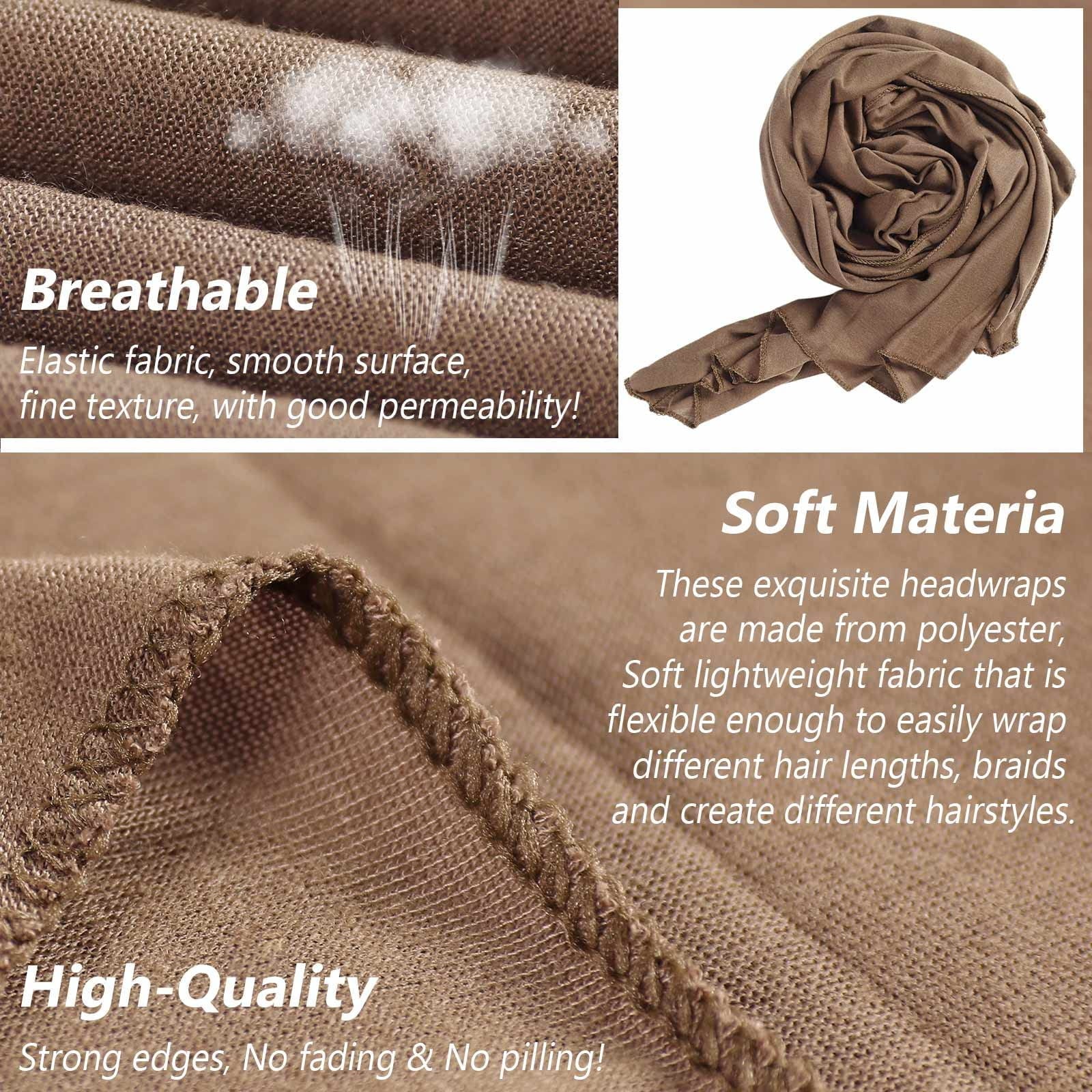 ZOUYUE Head Wraps for Black Women African Head Wrap Lightweight for Women Long Plain Turban Hair Scarf Scarves