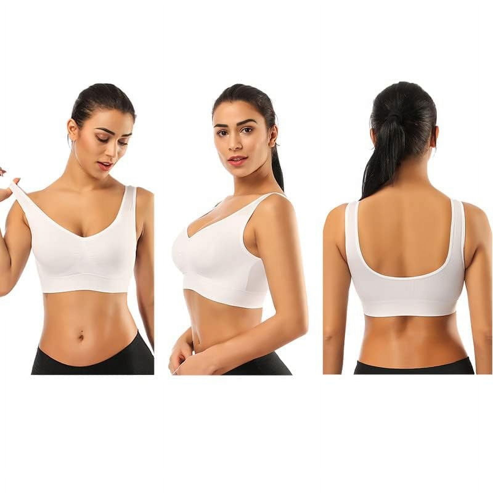 2 Pack Seamless Sports Bras for Women,Wirefree Bras Low Impact Sports Bra Yoga Sleep Comfortable Bras with Removable Pads