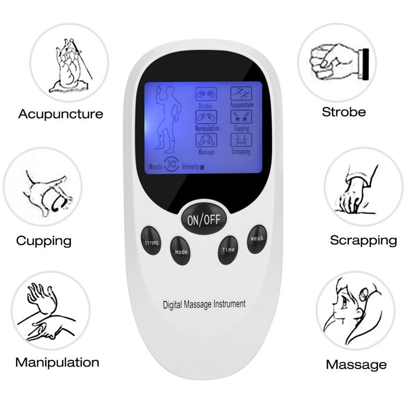 Electric Massager, Dual Channel Electronic Pulse 1 Drag 4 Massager, Portable Home for Neck and Waist