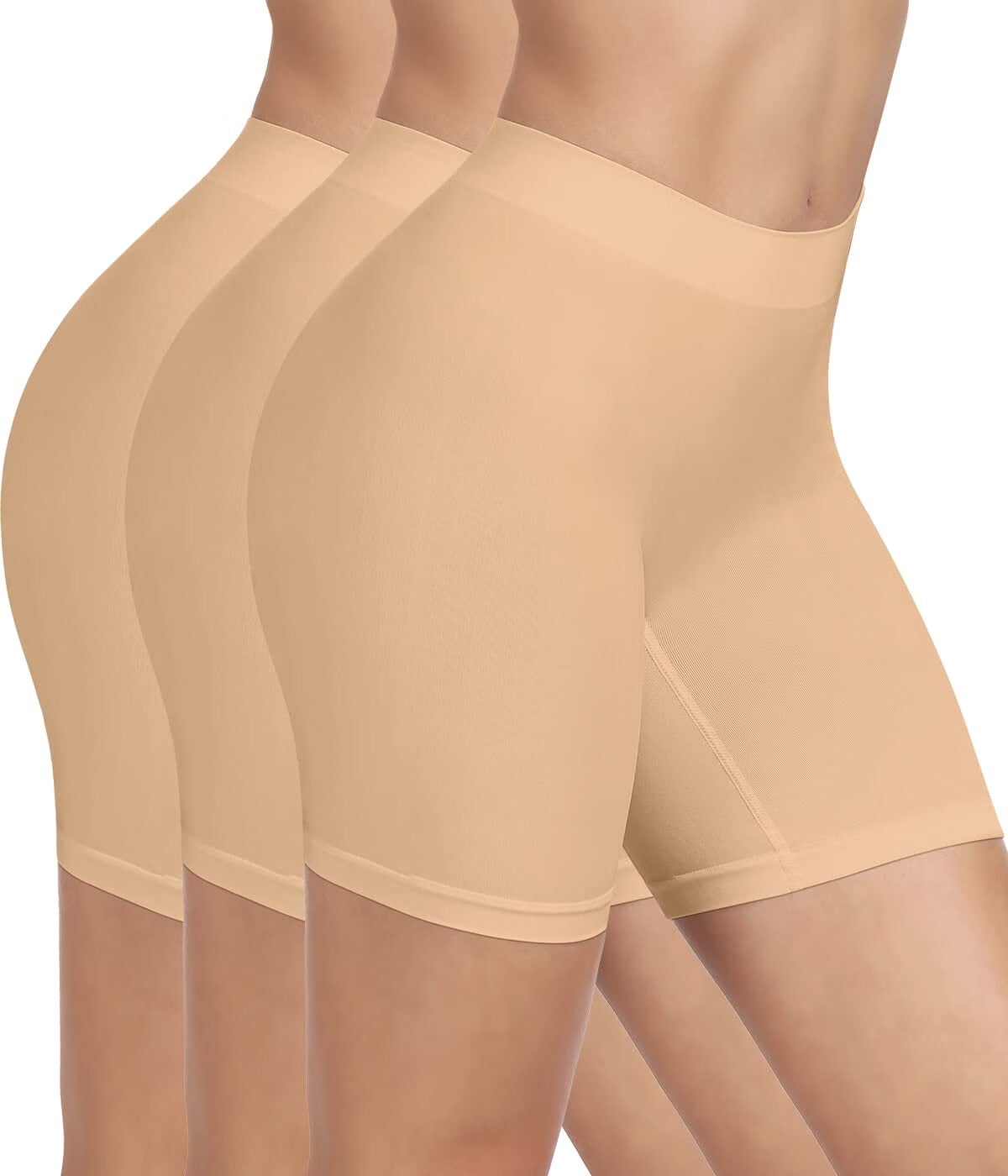 3 Pack Slip Shorts for Women Under Dress,Comfortable Seamless Smooth Yoga Shorts,Workout Biker Shorts