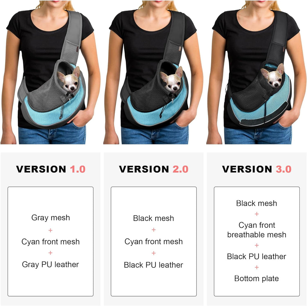 TIFOR Pet Dog Sling Carrier Large Pocket Adjust Strap Design Breathable Mesh Travel Safe Sling Bag Carrier for Dogs Cats