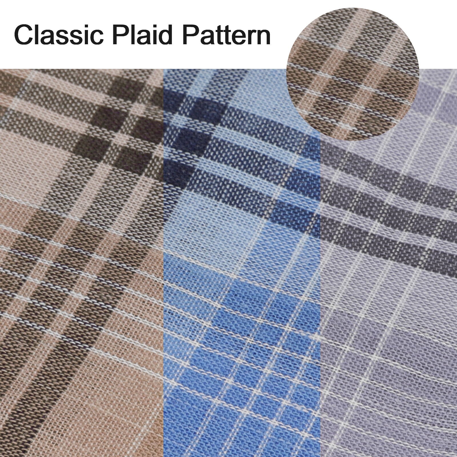 12pcs Men's Classic Handkerchiefs, DISEN Soft Cotton Hankies, Square Pocket with Random Colors for Men, 15''x15''