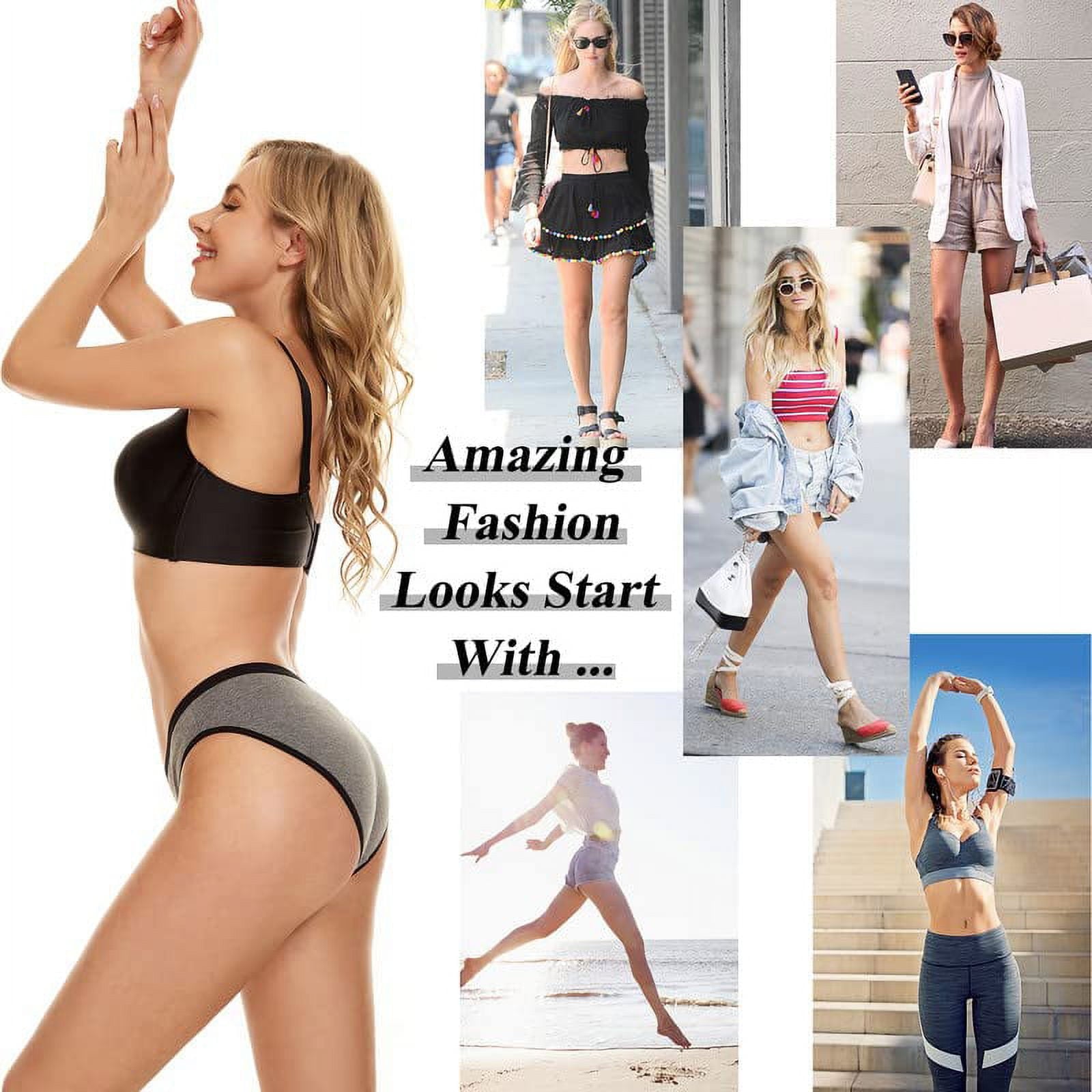 10 Pack Cotton Underwear for Women,Hipster Panties Low Briefs Bikini Underwears,Soft & Comfort Women Underwear