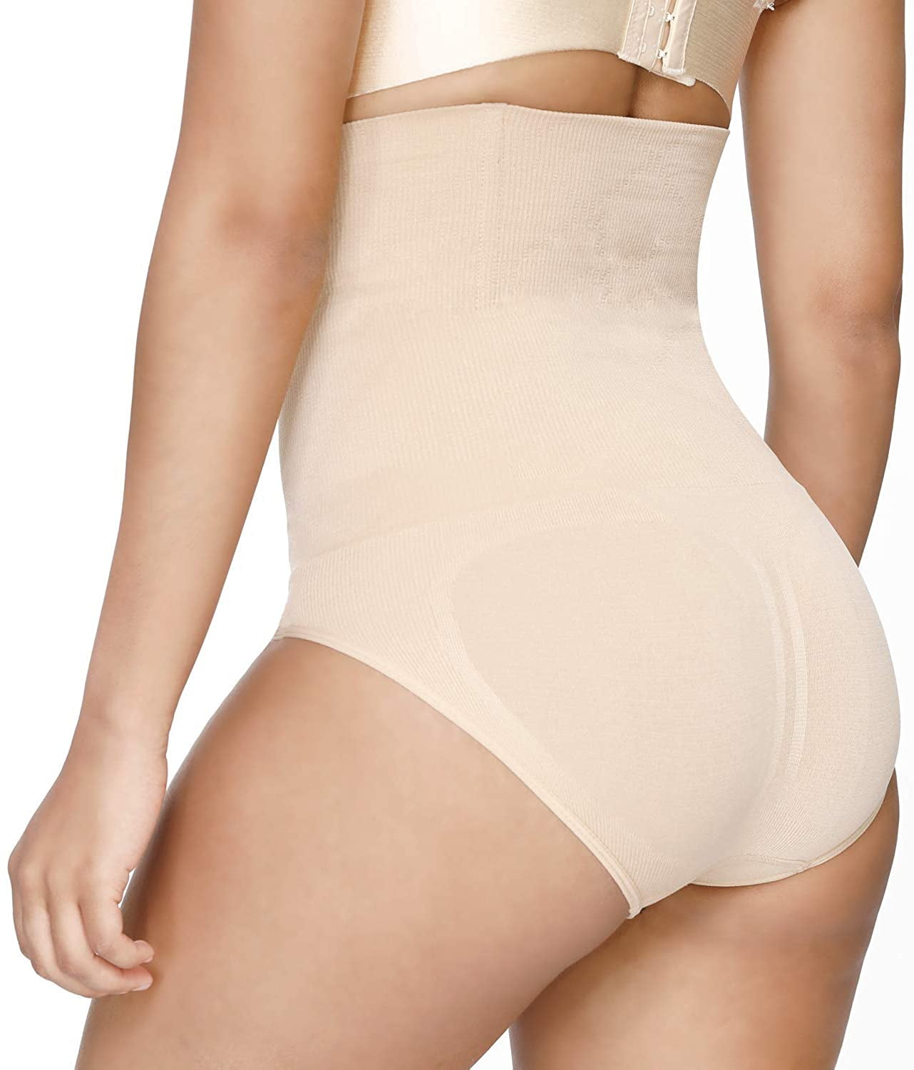 Tummy Control Shapewear Underwear for Women High Waisteded Body Shaper Panties Butt Lifter Slimming Briefs,Beige,XS/S