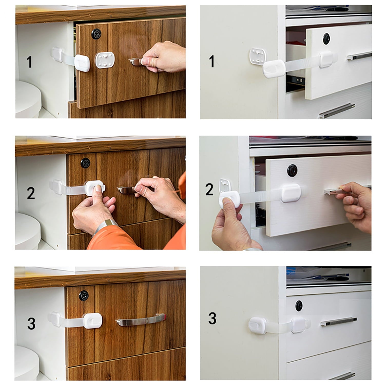 Baby Proofing Cabinet Strap Locks, Child Safety Strap Locks Child Safety Cabinet Proofing(10 Pcs)