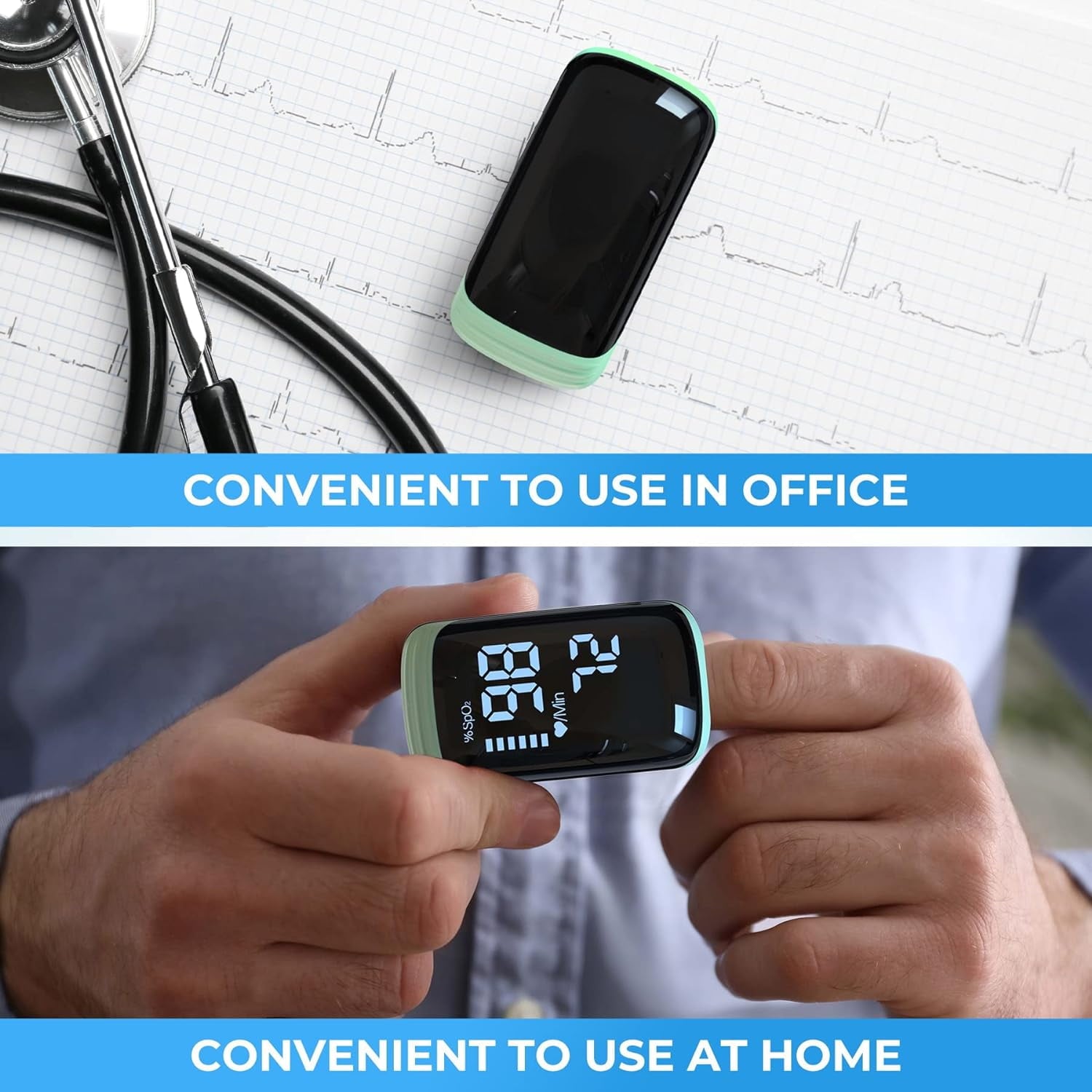 Finger Pulse Oximeter, Blood Oxygen Meter, Oxygen Meter Finger Pulse Oximeter, Accurate Fast Oximetry SpO2 Reading for Outdoor Sports Home Wide Use