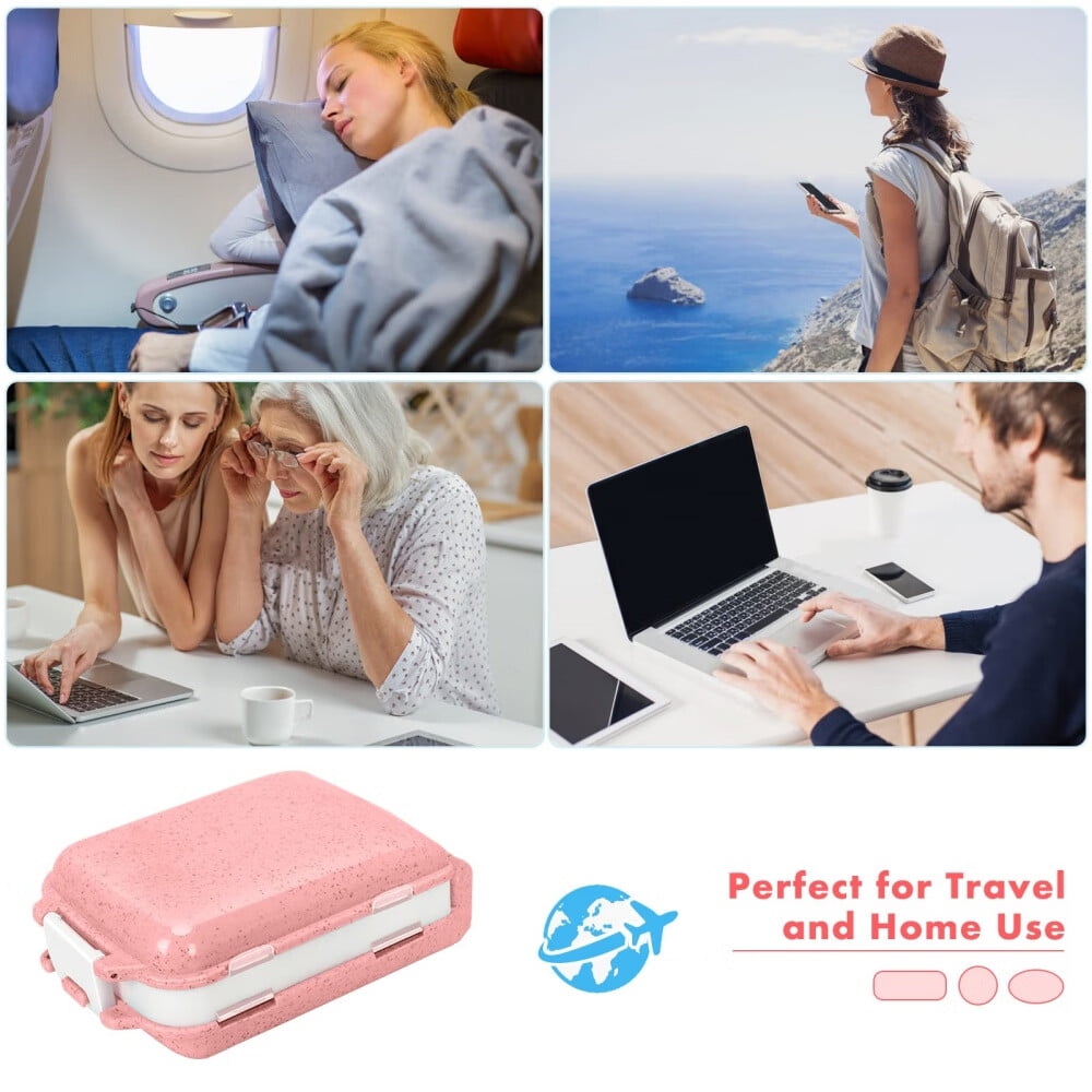 Pill Organizer,[2 Pack] Pill Cases,[Folding Design] Weekly Pill Case Organizer 7 Day,8 Compartments Portable Travel Pill Box for Pocket Purse Medicine Vitamin Holder Container