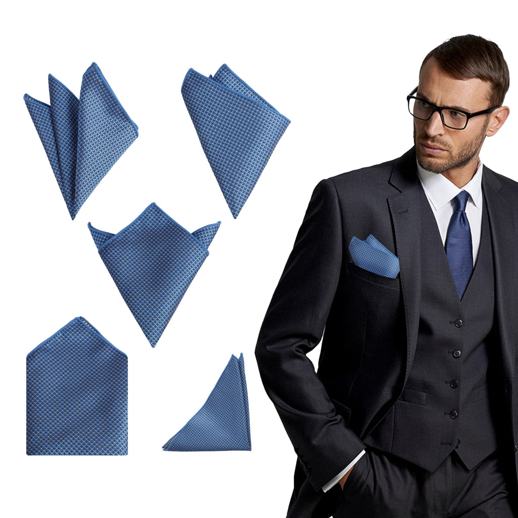 10pcs Men's Pocket Squares, DISEN Soft Polyester Handkerchiefs, Classic and Vintage Hankies for Wedding, Party, 9x9