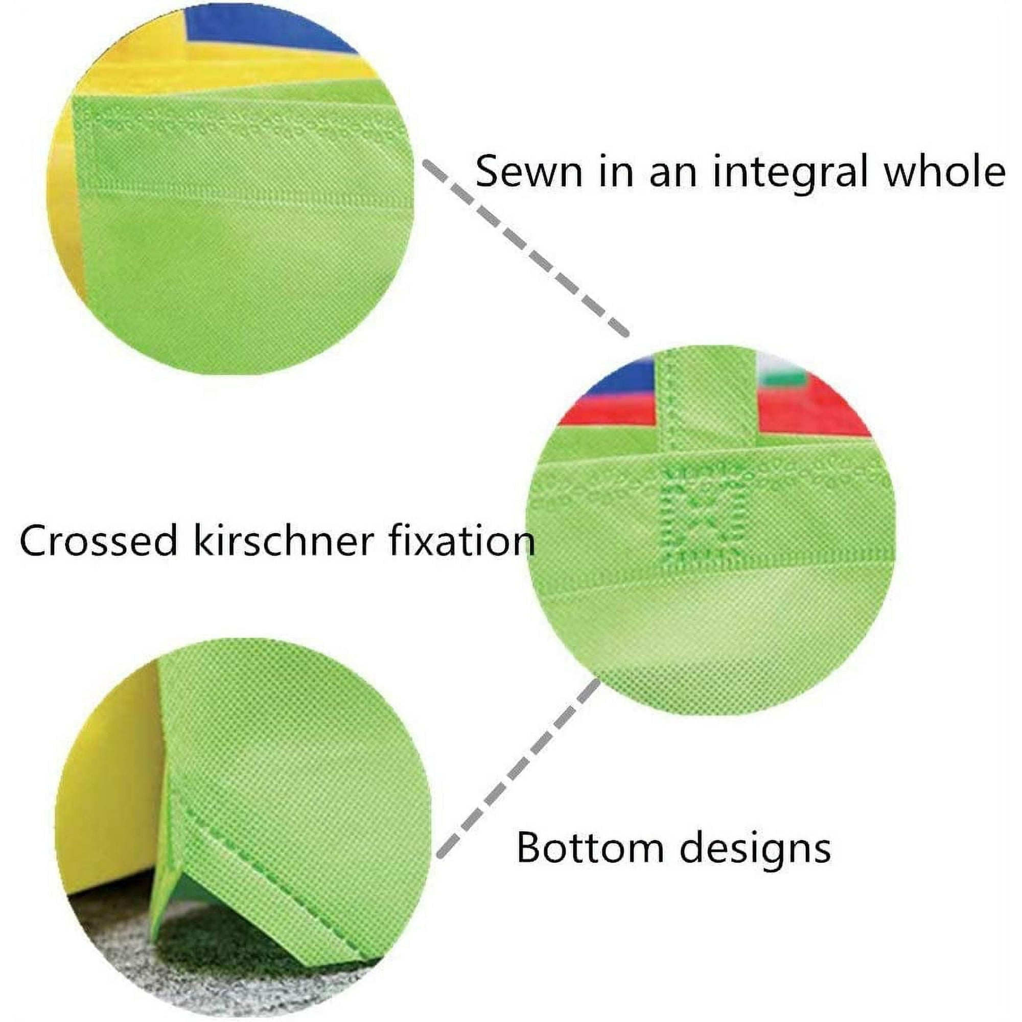 10 Pack Reusable Tote Bags with Handles for Shopping, Bulk Cloth Bags for Groceries (15x12.5 in, 5 Assorted Colors)