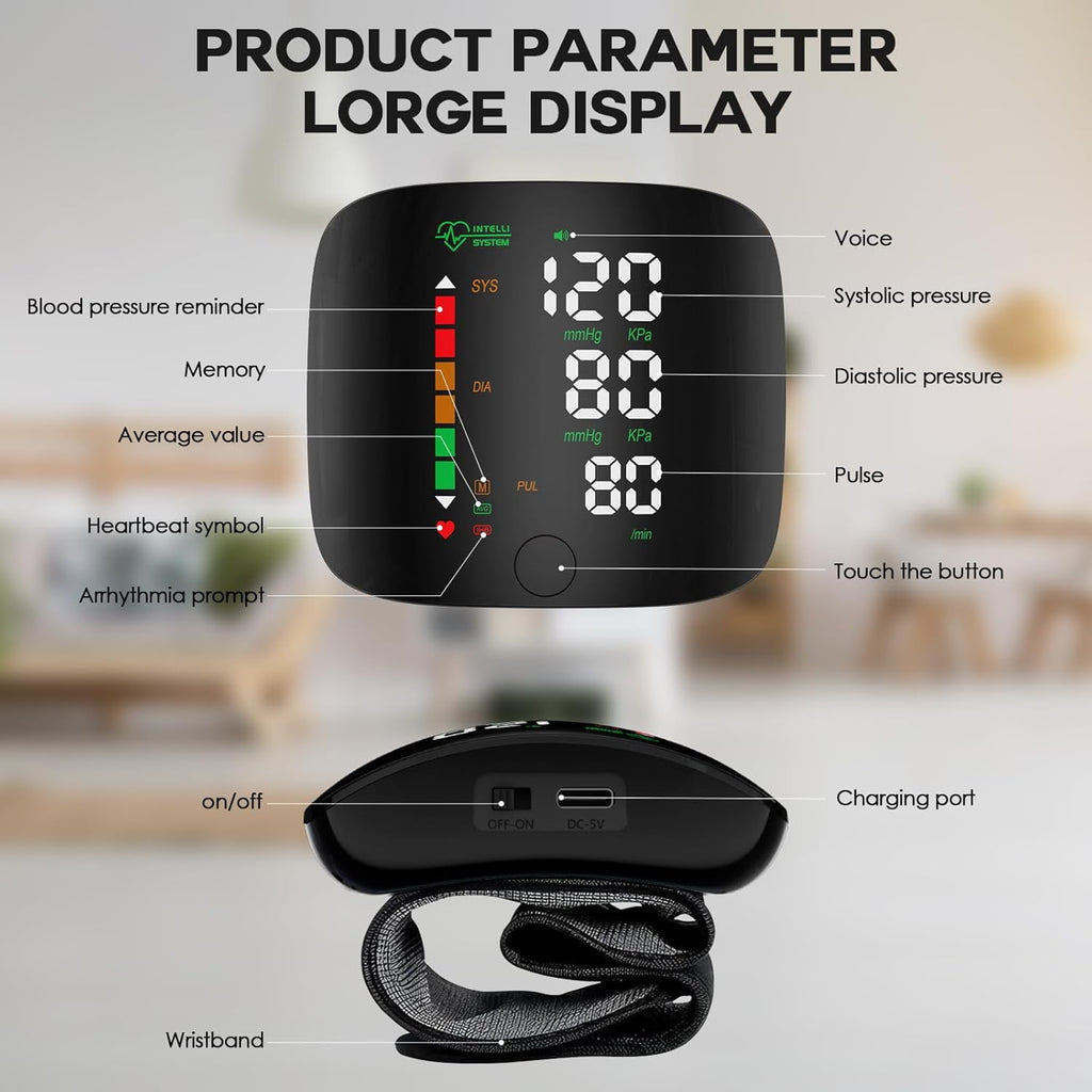 Wrist Cuff Blood Pressure Monitor,Blood Pressure Monitors for Home Use, Blood Pressure Machine