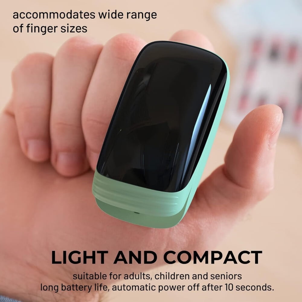 Pulse Oximeter Fingertip with Rechargeable, Finger Pulse Oximeter, Blood Oxygen Meter Finger, Accurate Spo2 Reading for Home, Outdoor Sports