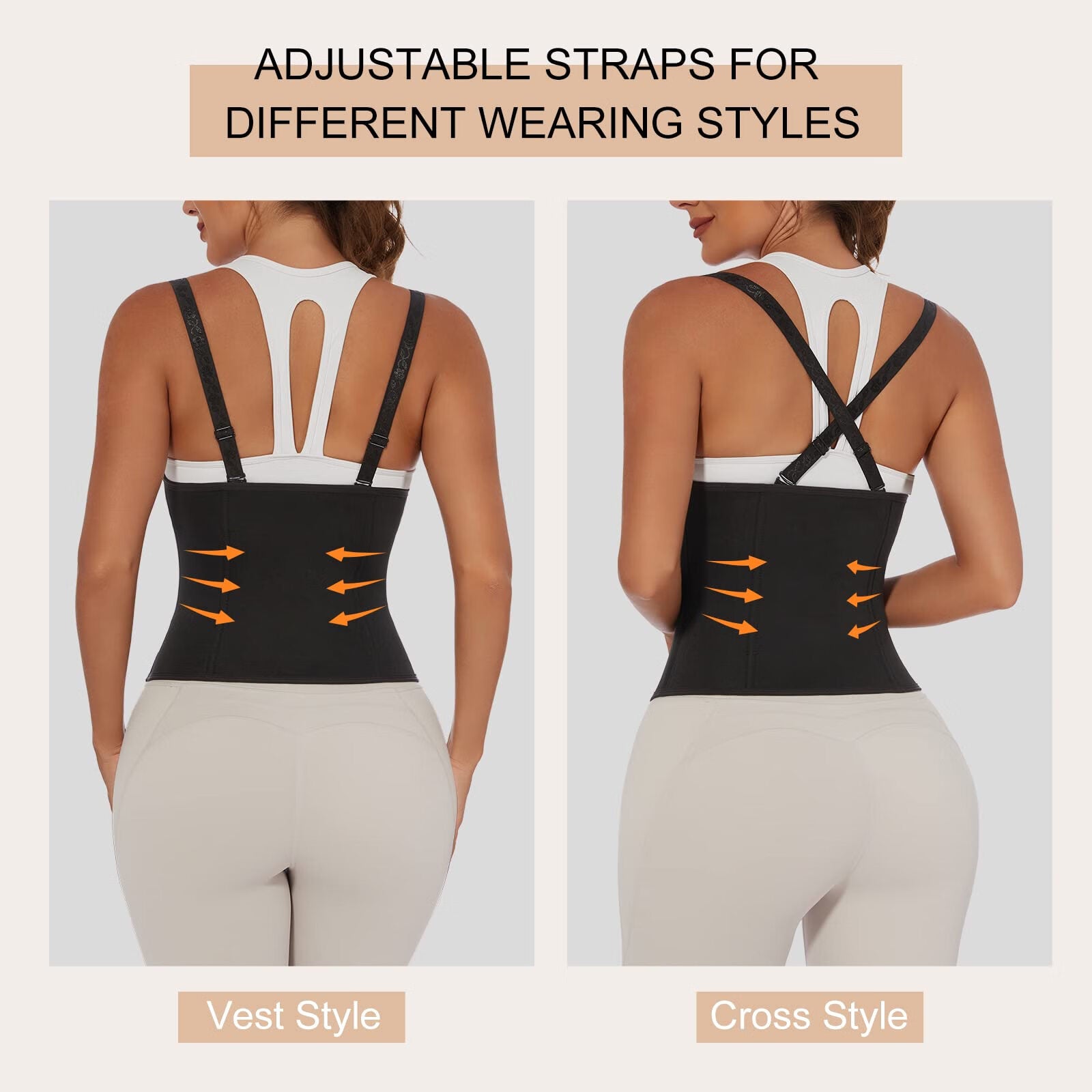 Women's Waist Training Vest,Waist Cinch Corset,Fajas Clip On Zipper Tummy Control Shapewear