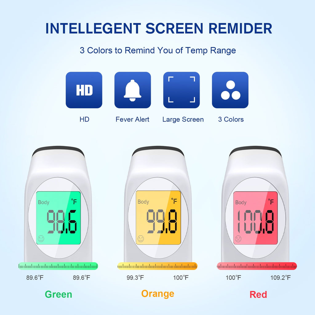 DISEN Forehead Thermometer for Adults and Kids,Baby Thermometer with 35 Memory & Mute Function,No-Touch Infrared Thermometer with LED Display, Ideal for the Whole Family