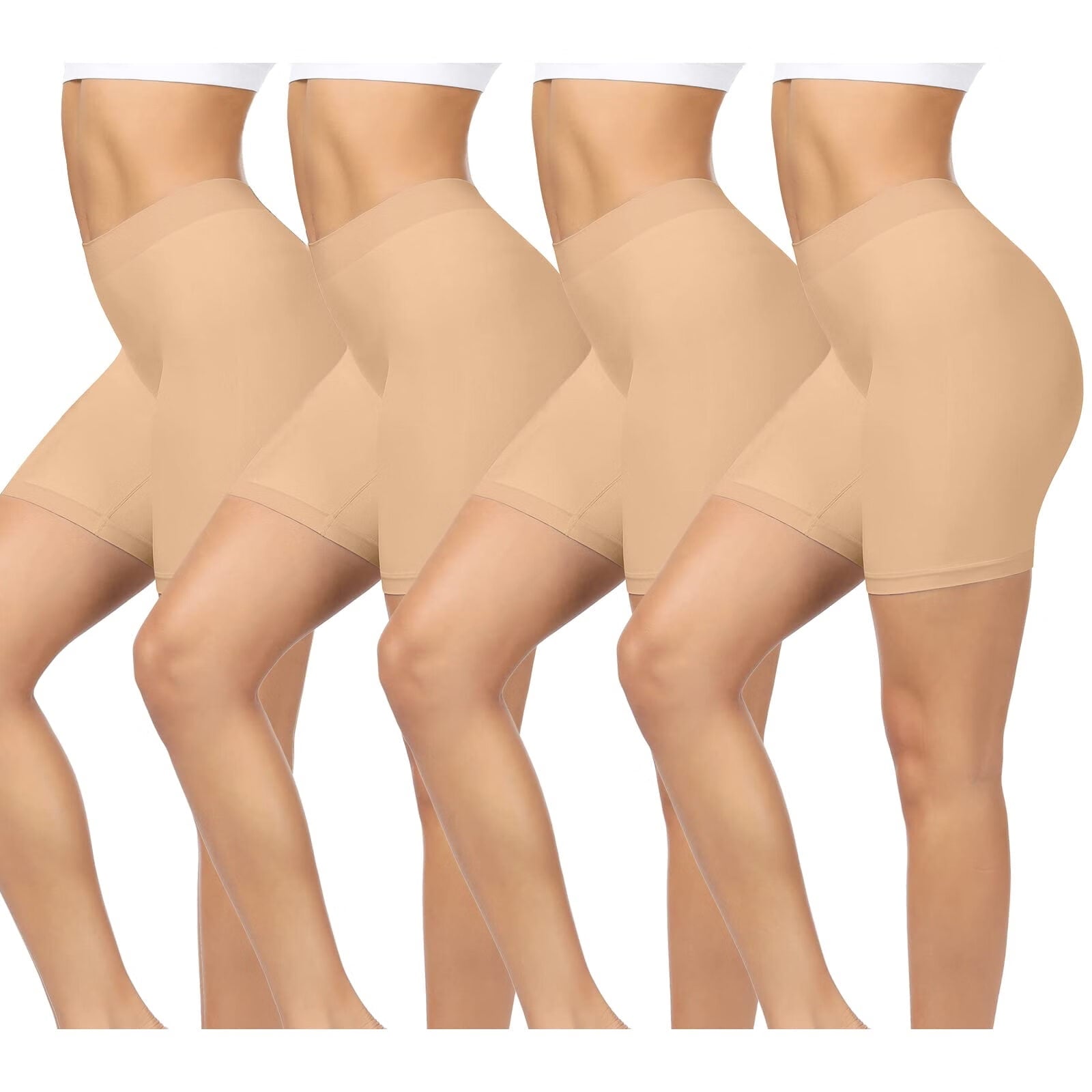 4 Pack Slip Shorts for Women Under Dress,Anti Chafing Seamless Smooth Boyshorts Buttlift Panties Boxer Briefs for Women
