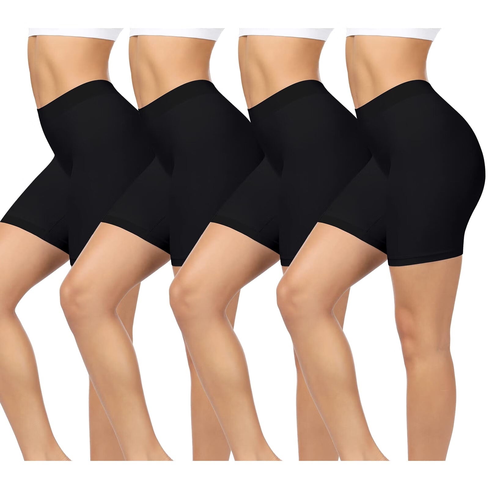 4 Pack Slip Shorts for Women Under Dress,Anti Chafing Seamless Smooth Boyshorts Buttlift Panties Boxer Briefs for Women