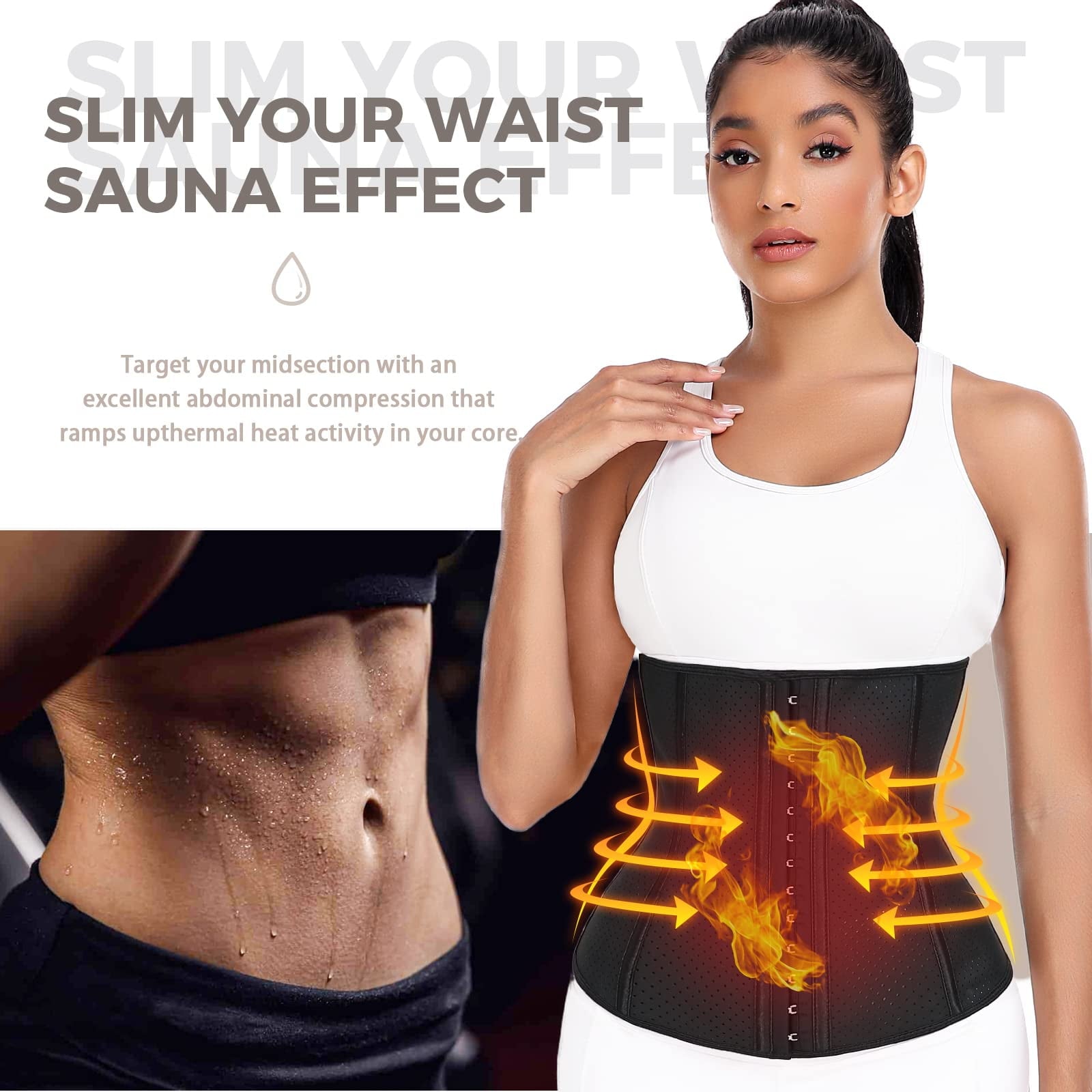 Waist Trainer for Women Latex Fajas Colombianas Breathable Workout Waist Cincher Corset