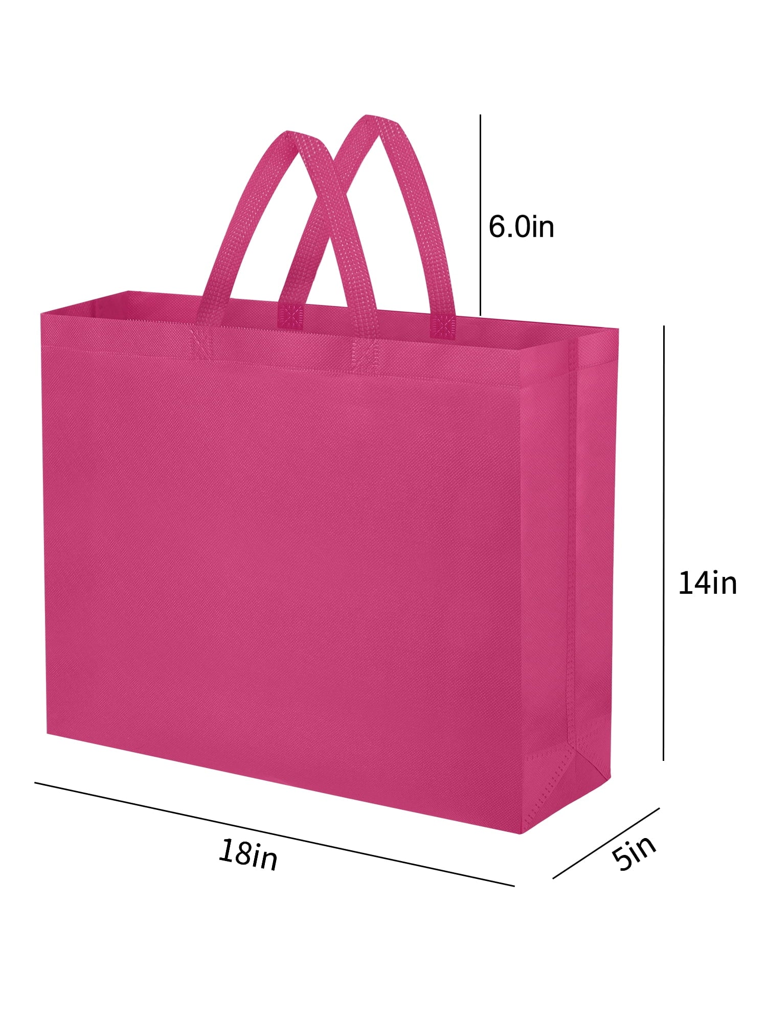 10Pcs Non-Woven Shopping Bags, 19L Reusable Grocery Tote Bags, 18x5x14, Multi-color