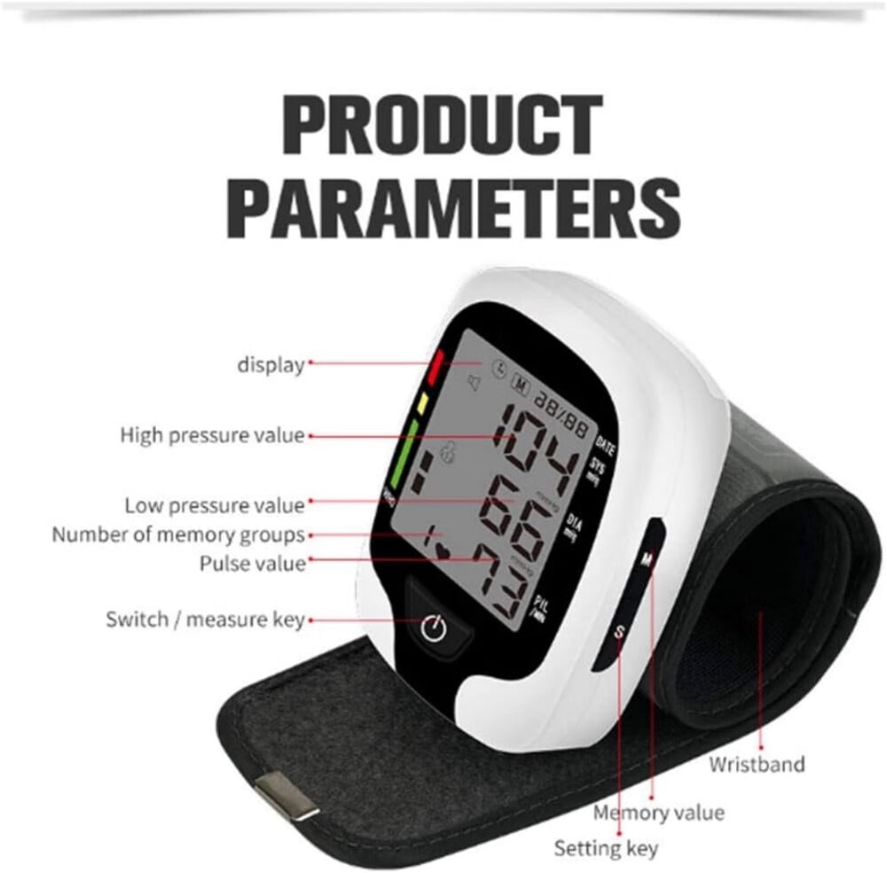 Blood Pressure Monitor,Adjustable Wrist Blood Pressure Cuff,Automatic Blood Pressure Machine for Home Use,Irregular Heartbeat Detector