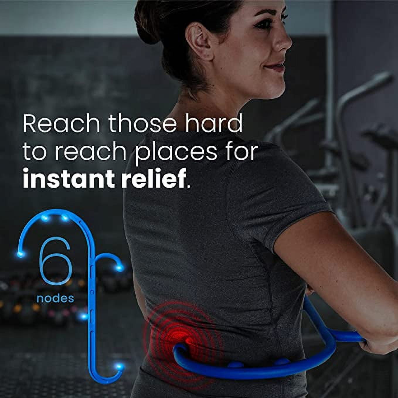 Back and Neck Massager for Trigger Point Fibromyalgia Pain Relief - Self Massage Hook Cane Therapy