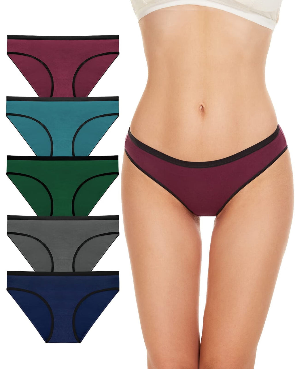 5 Pack No Show Seamless Underwear,Low-Rise panties for women,Amazing Stretch & Tagless free