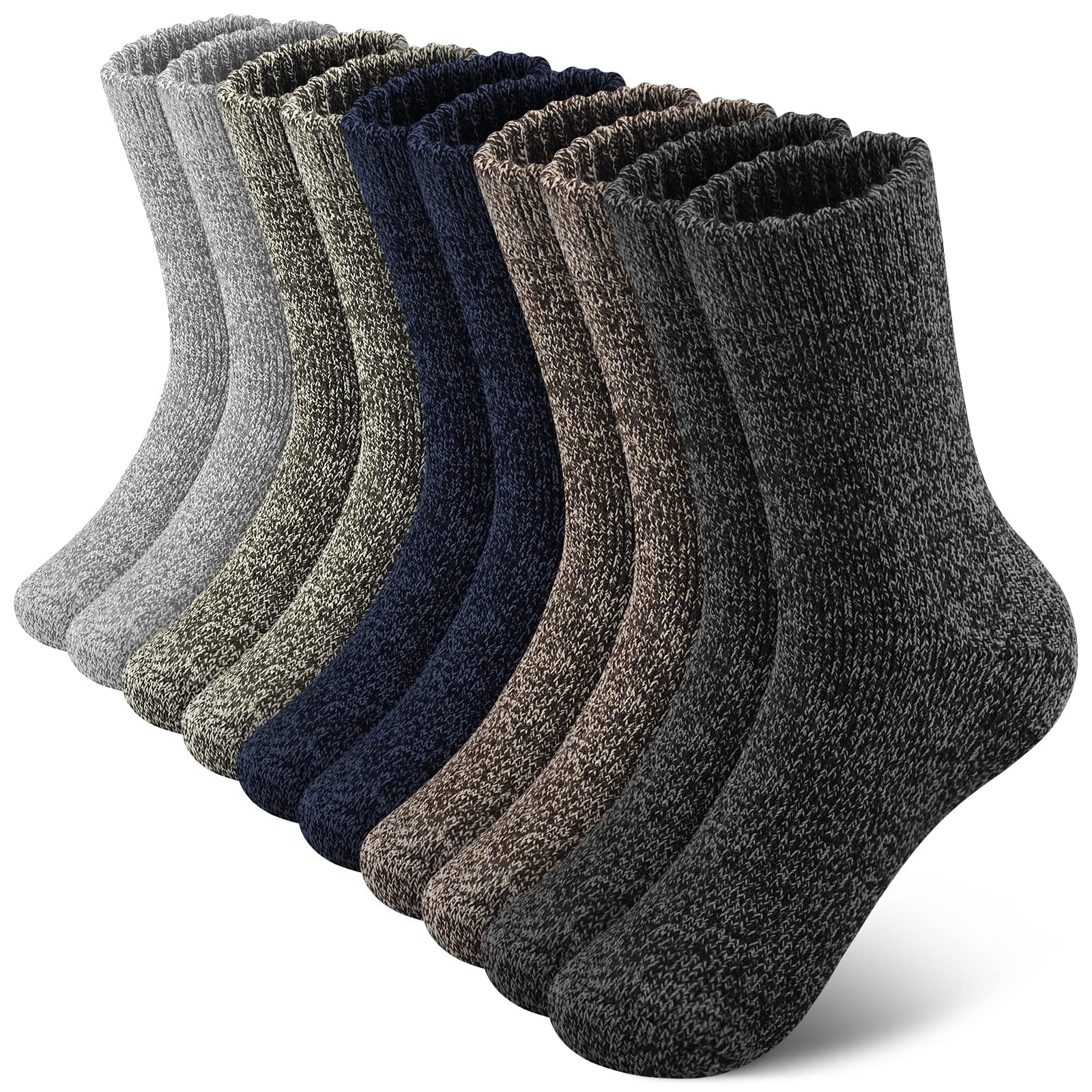 5 Pairs Wool Socks Mens,Thermal Warm Soft Socks for Men and Women,Thick Winter Mens Socks for Cold Weather