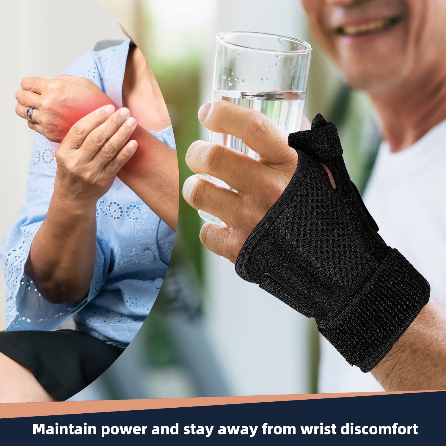 Thumb Splint & Wrist Brace, Wrist Support for Tendonitis, Arthritis,Trigger Thumb Relief Pain Fits Men and Women