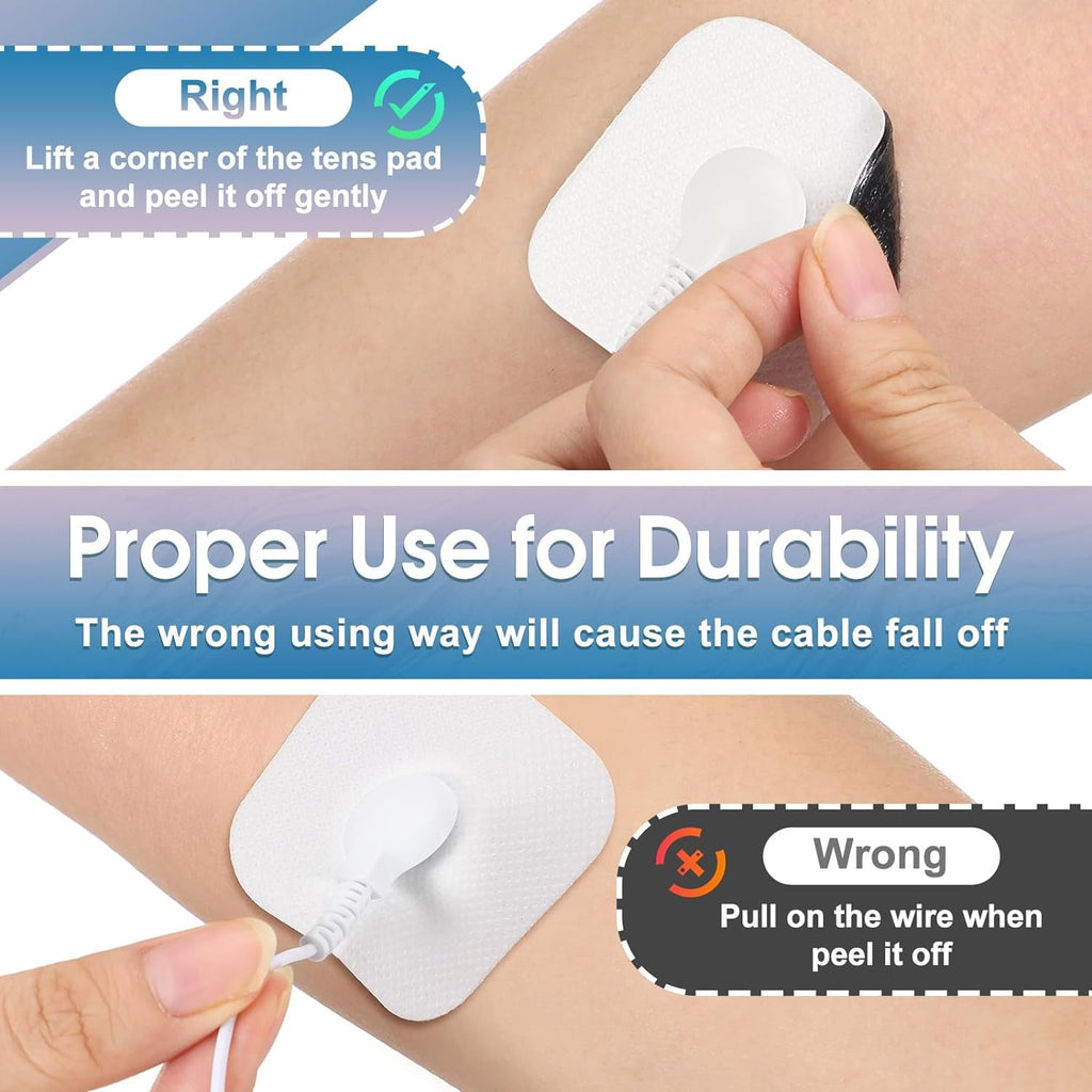 TENS Unit Replacement Pads, 40PCS 3.5mm Snap Electrode Pads, Self-Adhesive Electrode Reuse More Than 30 Times, Compatible with TENS Devices with 3.5mm Connetor