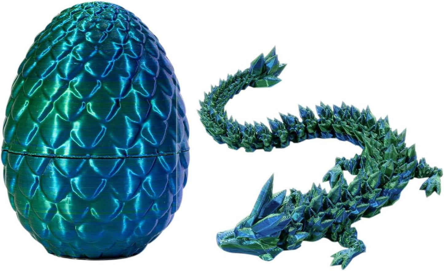 Lanbtorn Easter Egg, Dragon Egg, 12In Dragon Toy, 3D Printed Dragon Fidget Toys, 3D Printed Dragon Egg with Articulated Dragon Inside, Fidget Toys for Autism/ADHD, Easter Gifts