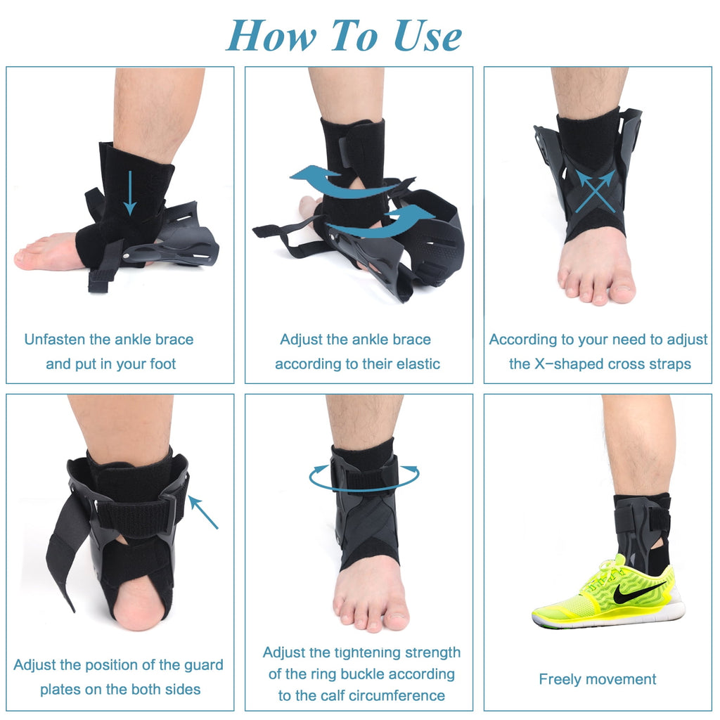 TIFOR Ankle Brace and Support Stabilizer with Stabilizing Stirrup Splint,Black,S (Please Order A Size Up)