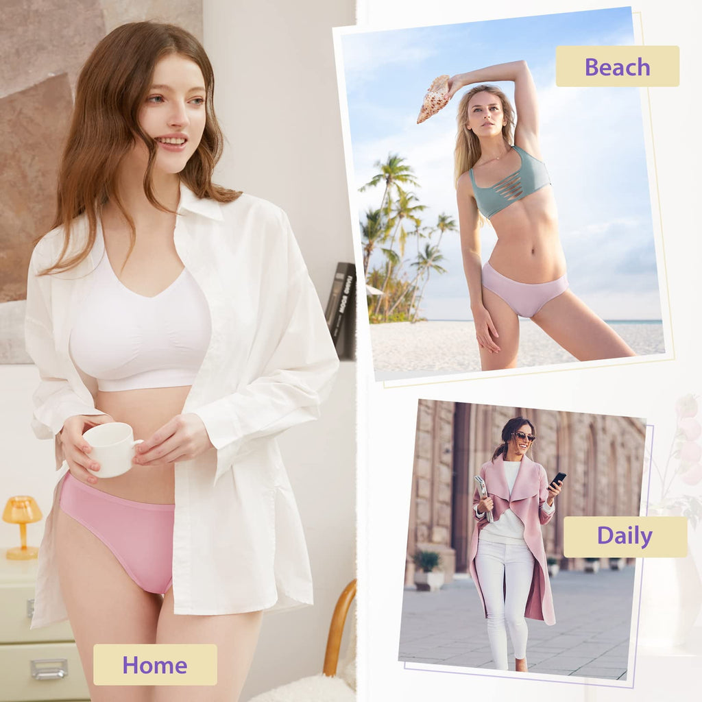 5 Pack Womens Underwear Cotton Briefs Panties for Women,Bikini Panties Breathable Ladies Underwear Invisible Hipster Panties