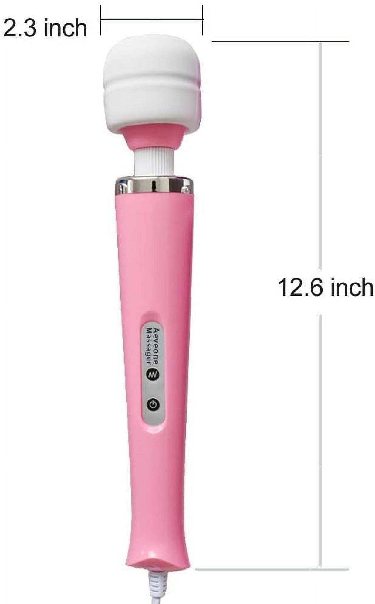 Wired Powerful Handheld Electric Back Massager, Strong Personal Vibrating Massage for Sports Recovery, Muscle Aches, Body Pain (Pink-US)