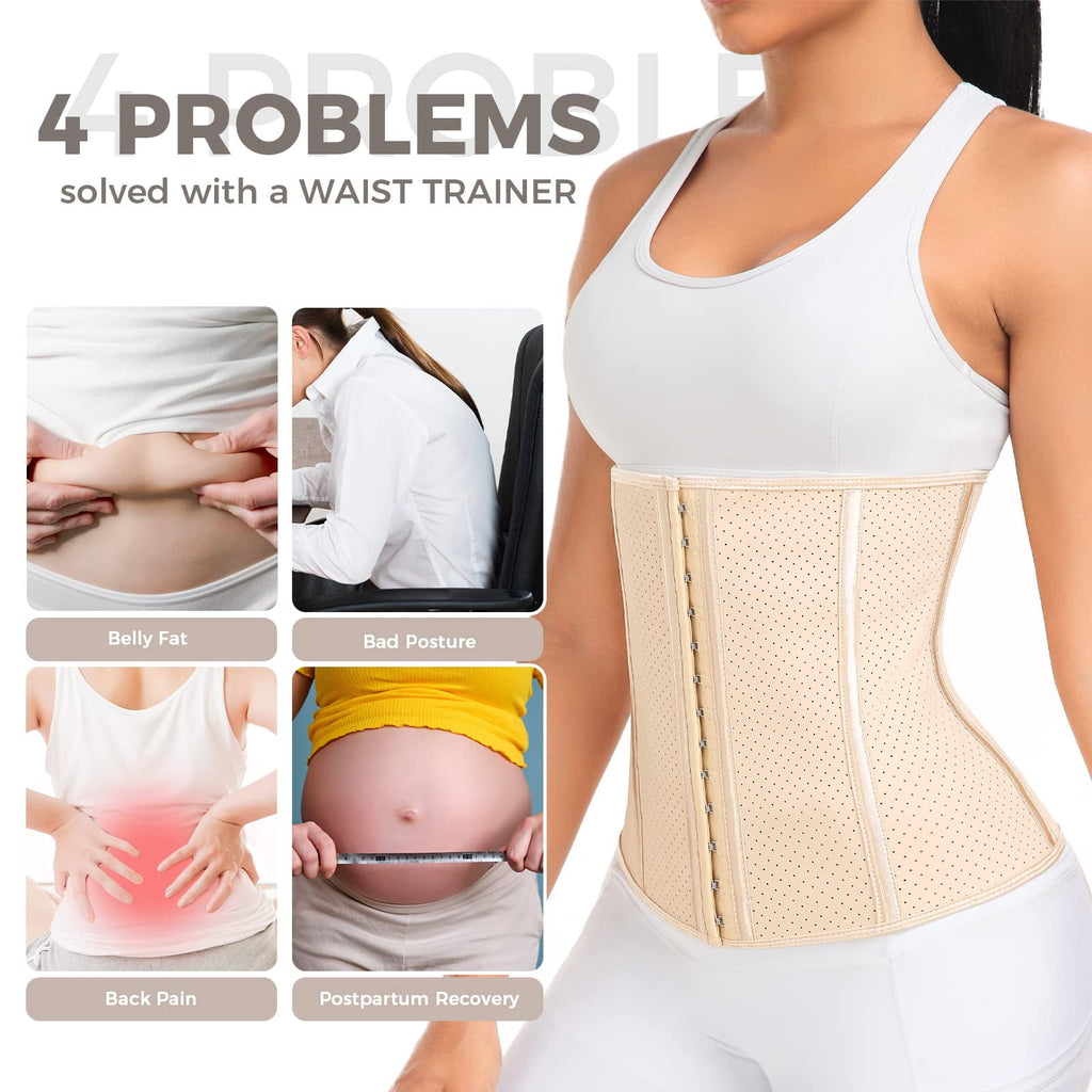 Waist Trainer for Women Latex Fajas Colombianas Breathable Workout Waist Cincher Corset