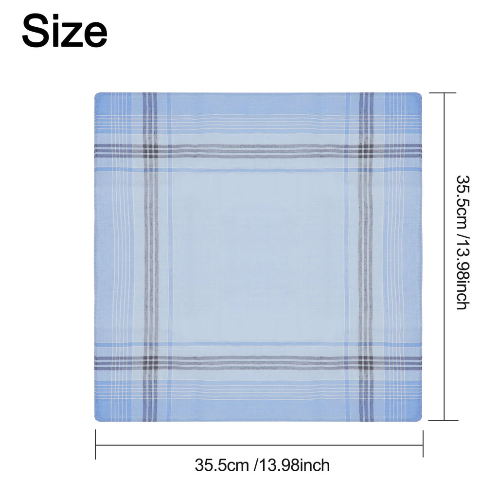 12pcs Men's Classic Handkerchiefs, DISEN Soft Cotton Hankies, Square Pocket with Random Colors for Men, 15''x15''