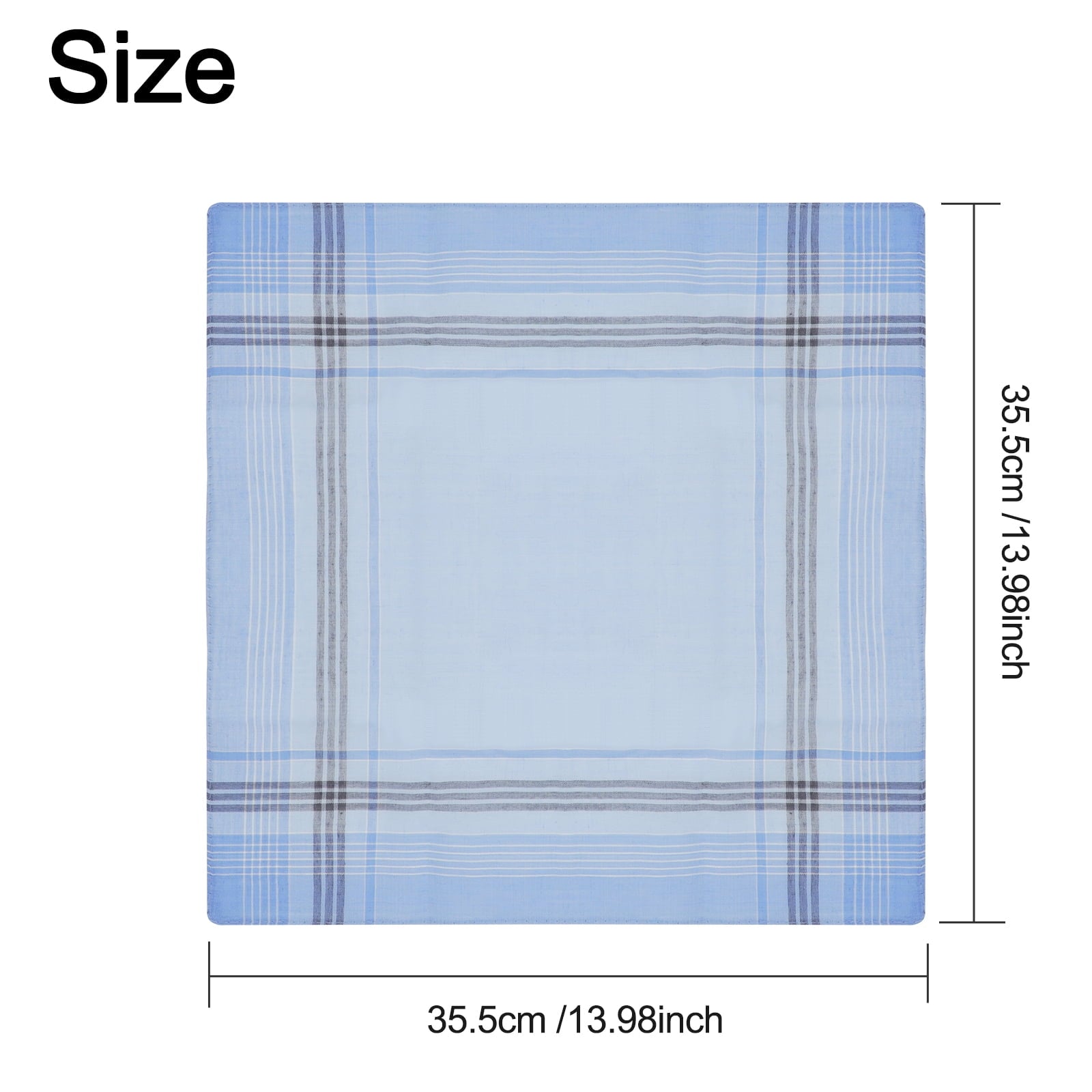 12pcs Men's Classic Handkerchiefs, DISEN Soft Cotton Hankies, Square Pocket with Random Colors for Men, 15''x15''