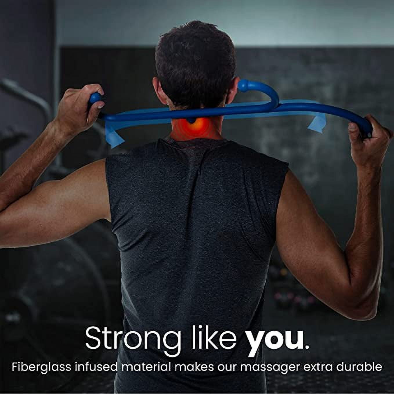 Back and Neck Massager for Trigger Point Fibromyalgia Pain Relief - Self Massage Hook Cane Therapy