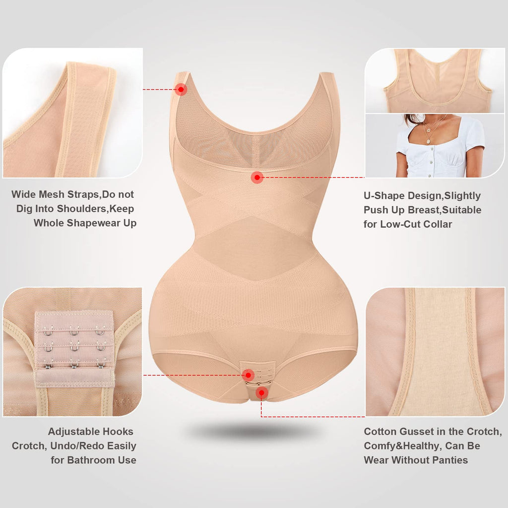 Shapewear Bodysuit for Women Tummy Control Body Shaper Slimming Girdle for Women Stomach Shapewear