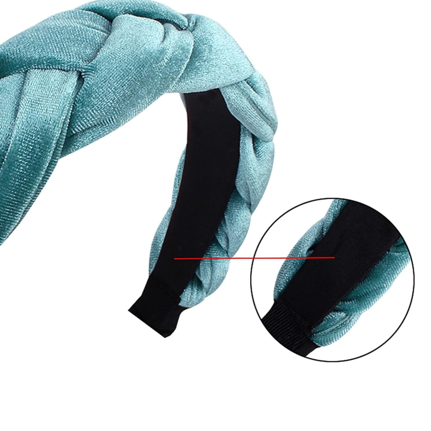 Braided Twist Elastic Non-Slip Elegant Women Headband Solid Color Wide Heightened Velvet Hair Hoop Hair Accessories Velvet