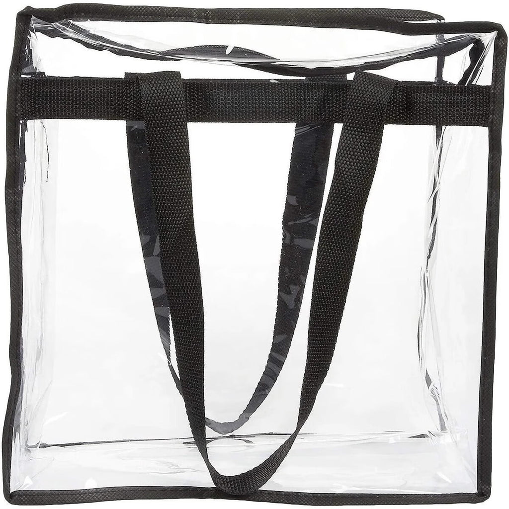 2 Large Capacity Clear Tote Bags with Zipper,Flexible Transparent Lunch Bag,Multipurpose Clear Bags for Concerts,Sporting Events,Music Festivals,Work,School,Gym