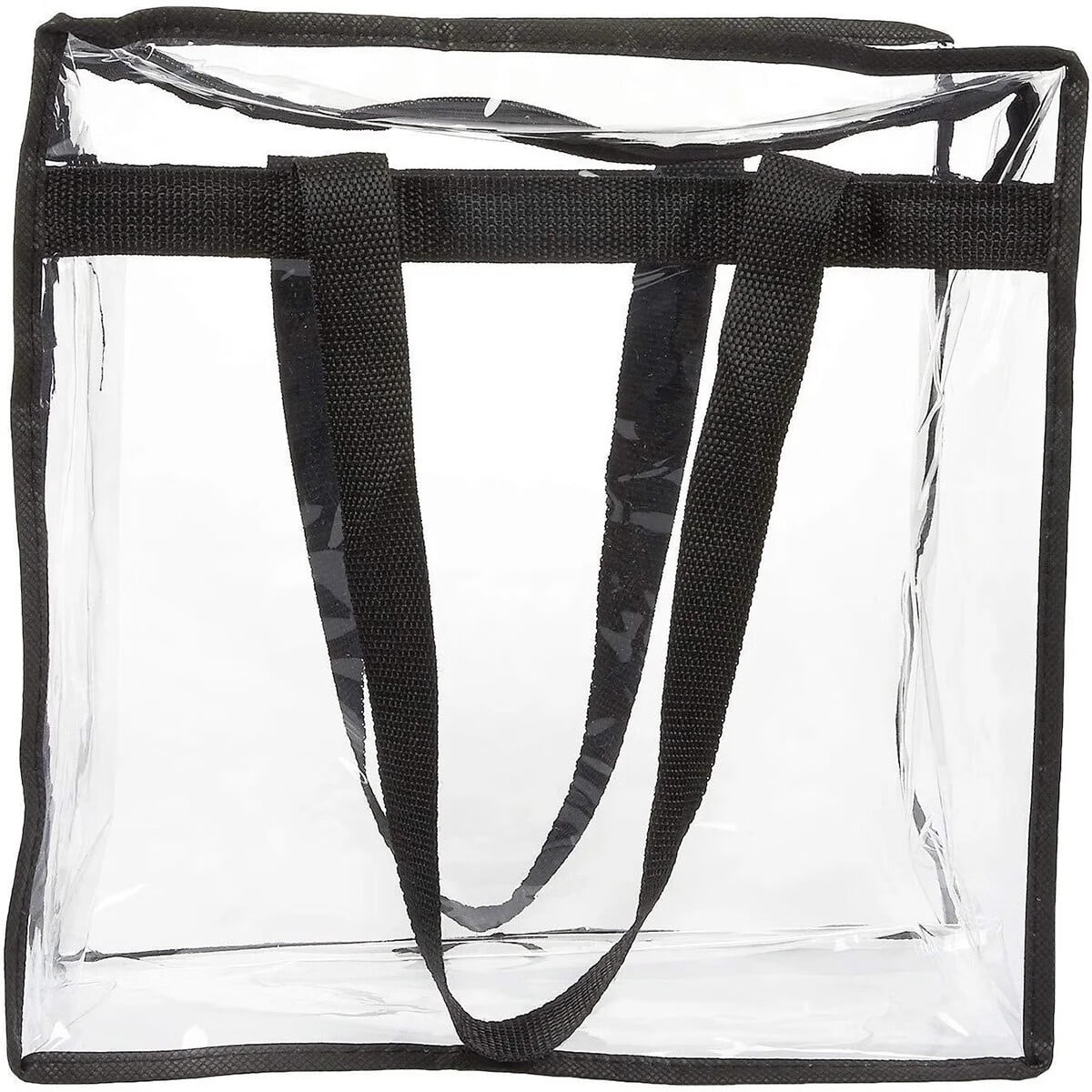2 Large Capacity Clear Tote Bags with Zipper,Flexible Transparent Lunch Bag,Multipurpose Clear Bags for Concerts,Sporting Events,Music Festivals,Work,School,Gym