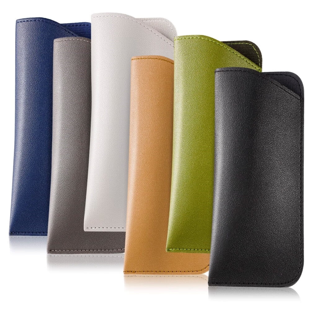 6 Pack Soft Glasses Cases, Leather Eyeglass Cases Glasses Pouch Travel Glasses Case for Women Men Kids