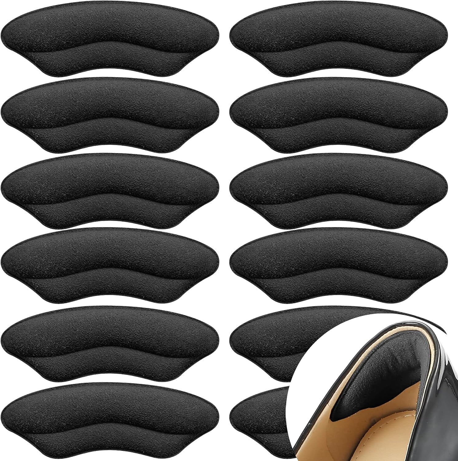 6 Pairs Heel Pads for Shoes That are Too Big, Heel Inserts for Women, Heel Grips for Womens Shoes Heel Protectors, Shoe Filler to Make Shoes Fit Tighter.(Black)