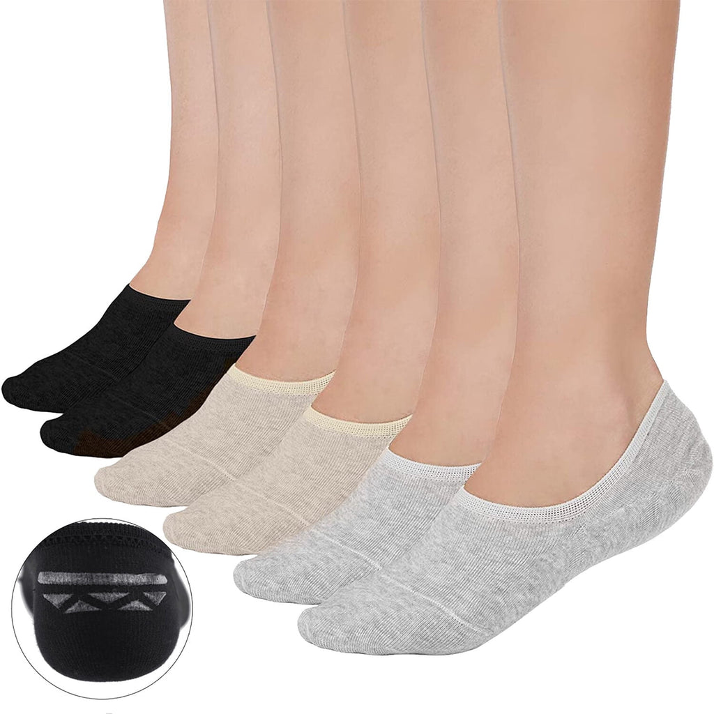 6 Pairs No Show Socks Womens Short Non Slip Thin Ladies Liner Socks for Flats,Socks for Women Size 5-8