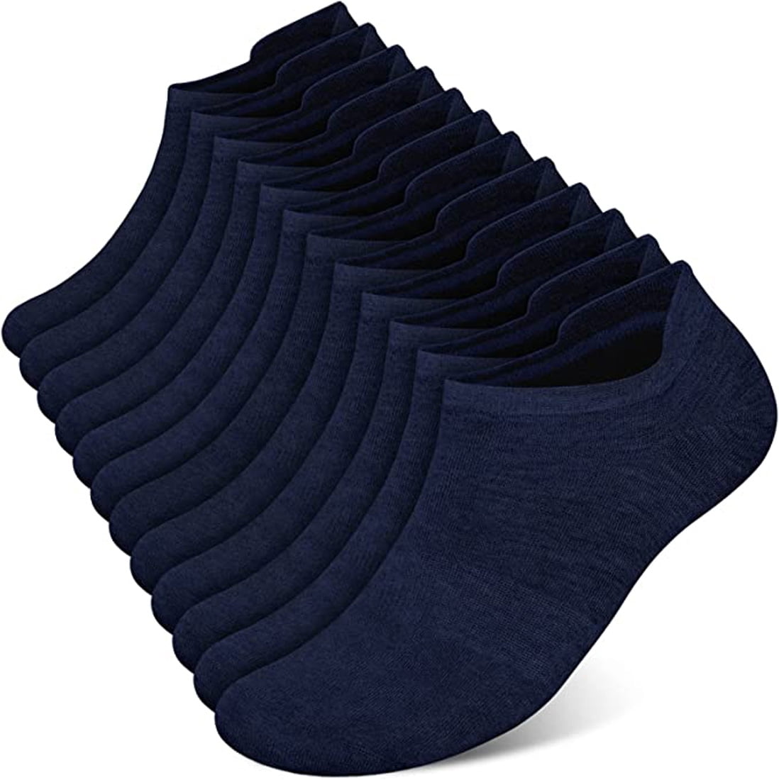 6 Pairs No Show Socks for Men,Mens Low Cut Invisible Ankle Socks,Non Slip Cotton Casual Sneaker Trainer Socks with Arch Support(7-13)