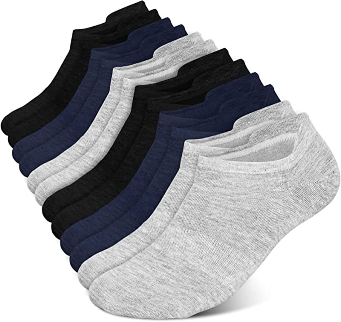 6 Pairs No Show Socks for Men,Mens Low Cut Invisible Ankle Socks,Non Slip Cotton Casual Sneaker Trainer Socks with Arch Support(7-13)